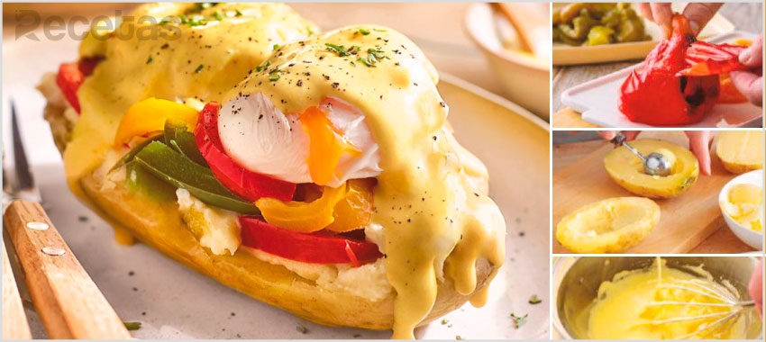 Patatas con brandada y salsa holandesa